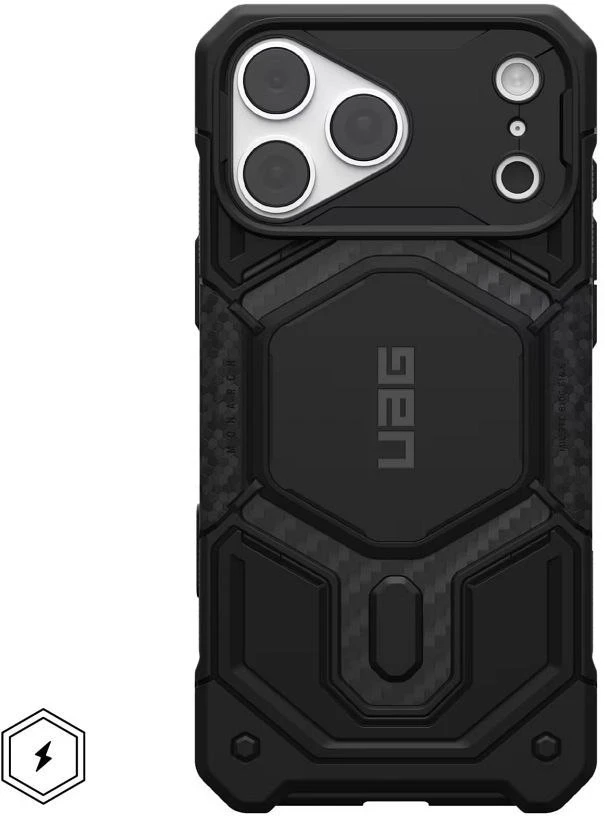 UAG Urban Armor Gear dėklas Monarch Pro, suderinamas su MagSafe, skirtas IPHONE 18 Pro Max/17 Pro Max, anglies pluoštas
