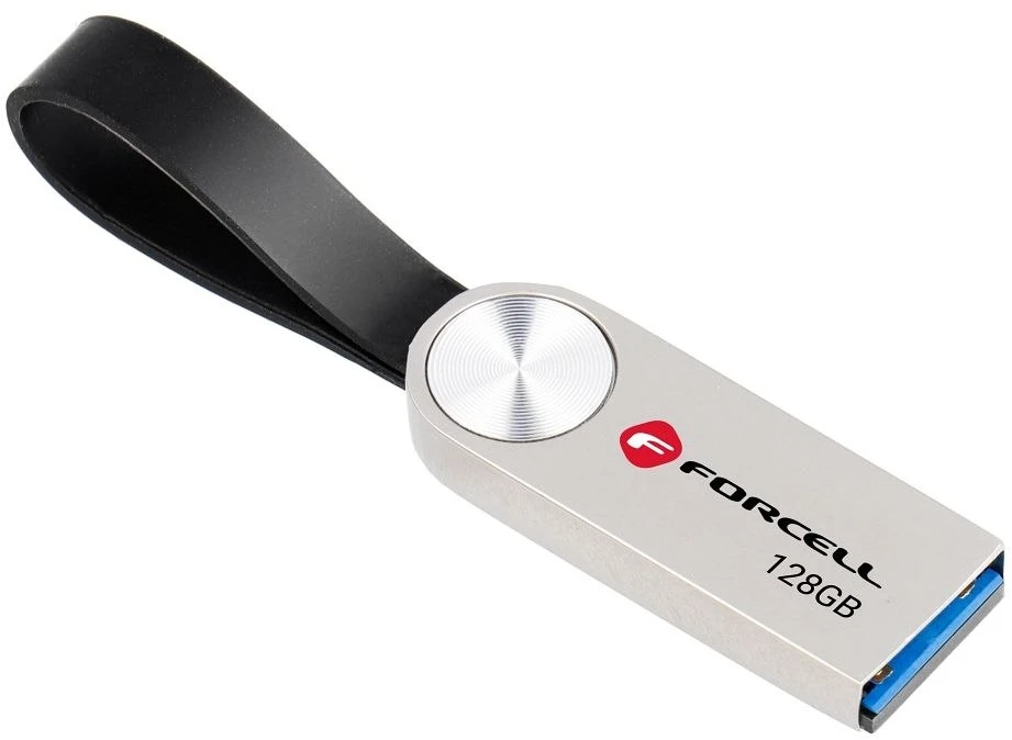 USB atmintinė 128GB USB 3.2 Gen 1 (USB A) Forcell F-Data Metal sidabrinis