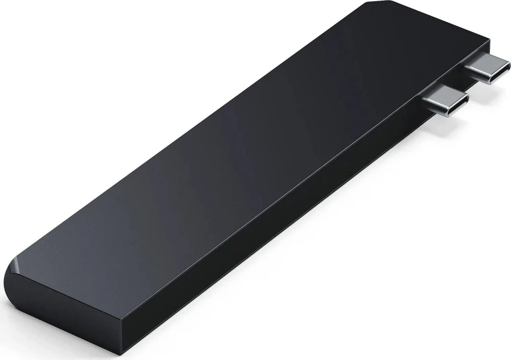 Adapteris ŠAKA 7in1 2 x USB C Satechi Pro HUB Slim ST-HUCPHSD MacBook vidurnakčio spalvos