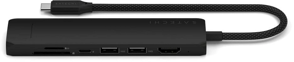SATECHI 7-in-1 USB-C Slim Multiport Adapteris with Ethernet (Juodas)