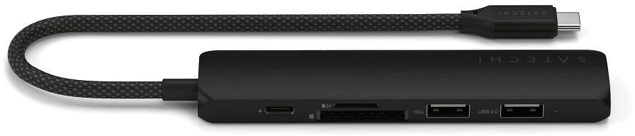 SATECHI 6-in-1 USB-C Slim Multiport Adapteris (Juodas)