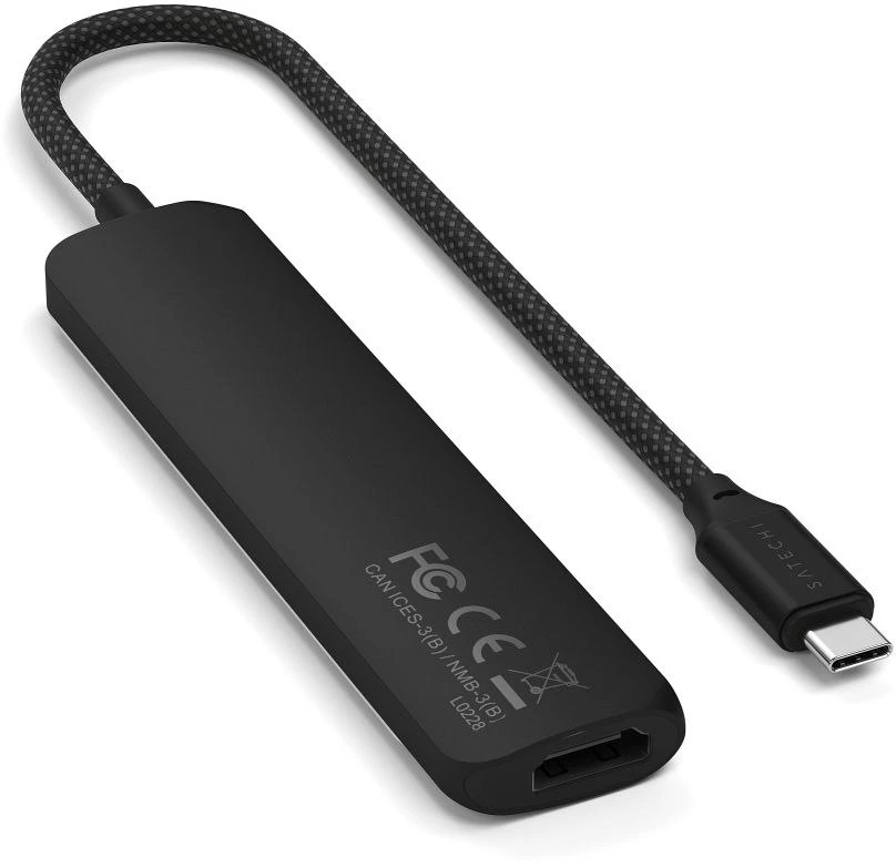 SATECHI 6-in-1 USB-C Slim Multiport Adapteris (Juodas)