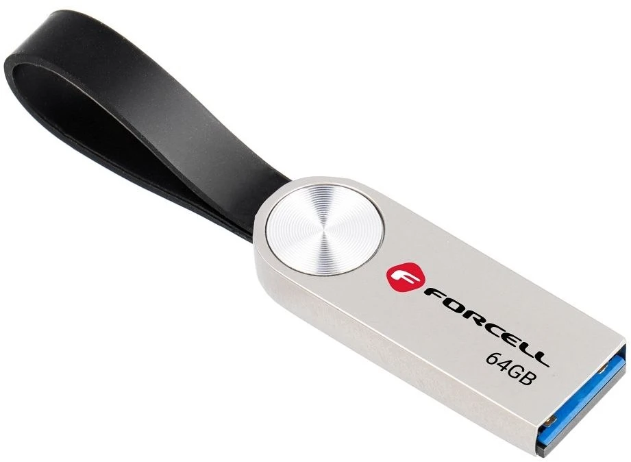 USB atmintinė 64 GB USB 3.2 Gen 1 (USB A) Forcell F-Data Metal sidabrinis