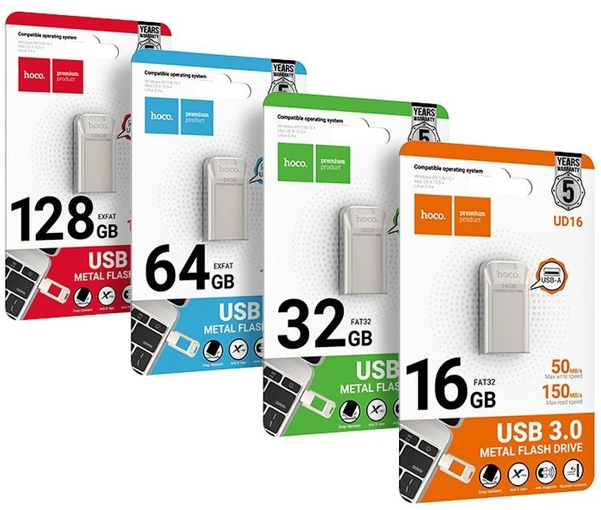 HOCO atmintis USB A + USB C UD16 64GB USB3.0