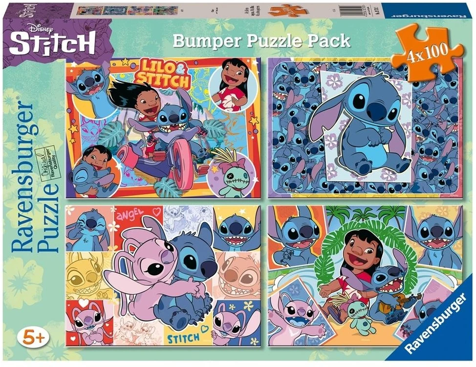 Ravensburger Dėlionė 4x100vnt. - Disney Stičas
