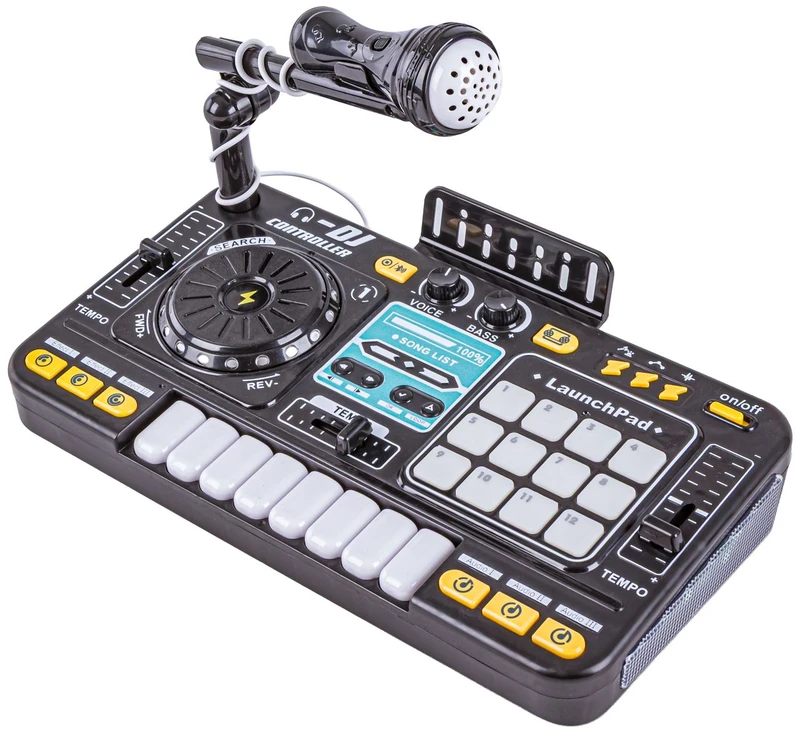 Vaikiška DJ konsolė su mikrofonu ir LED apšvietimu