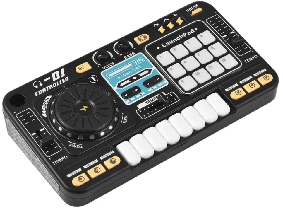 Vaikiška DJ konsolė su mikrofonu ir LED apšvietimu