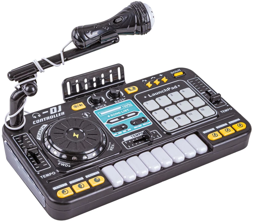 Vaikiška DJ konsolė su mikrofonu ir LED apšvietimu
