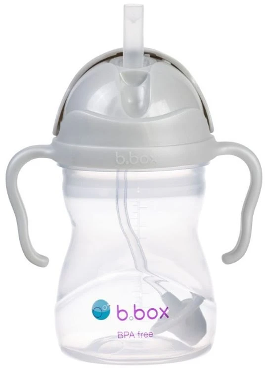 B.BOX - Gertuvė su šiaudeliu 240ml, pilkas
