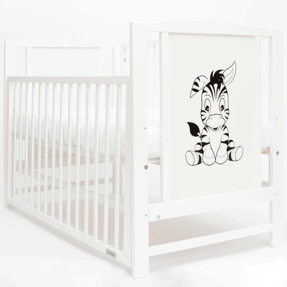Vaikiška lovytė New Baby BEA Zebra su nuimama balta šonine sienele