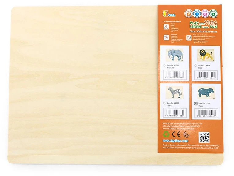 Viga medinis montessori hippo dėlionė su Pinski