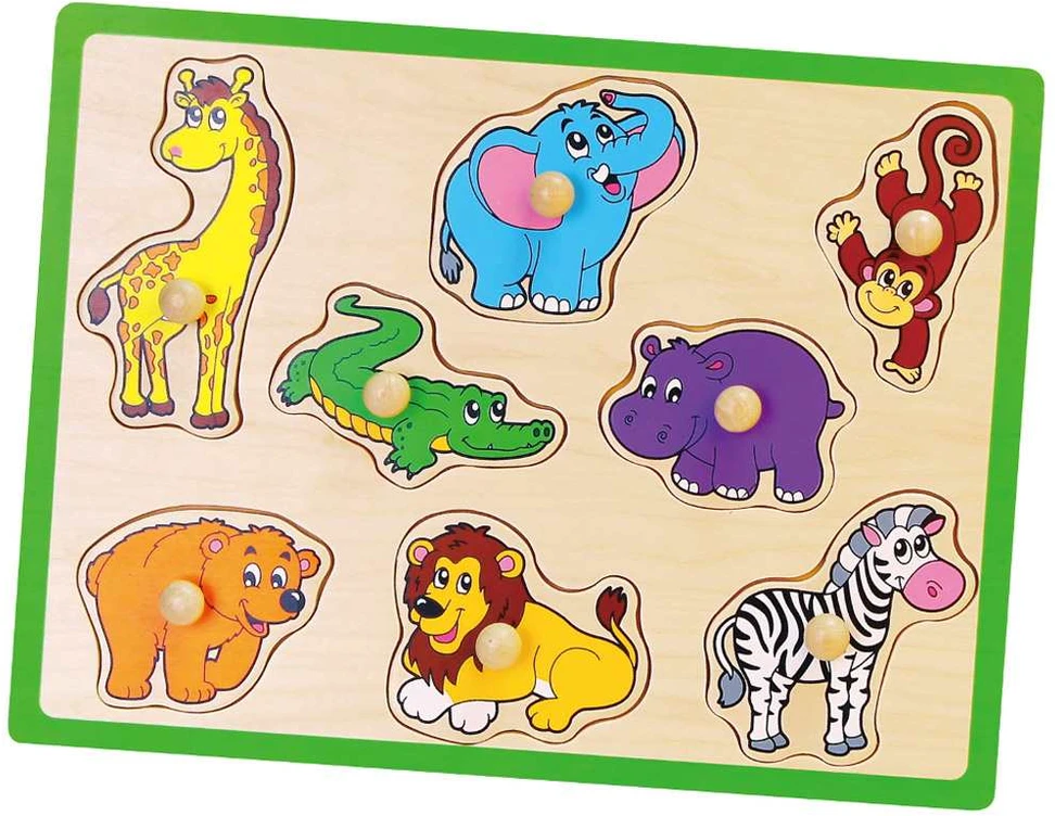 Viga Mediniai galvosūkiai gyvūnai zoologijos sodo dėlionės vigos žaislai