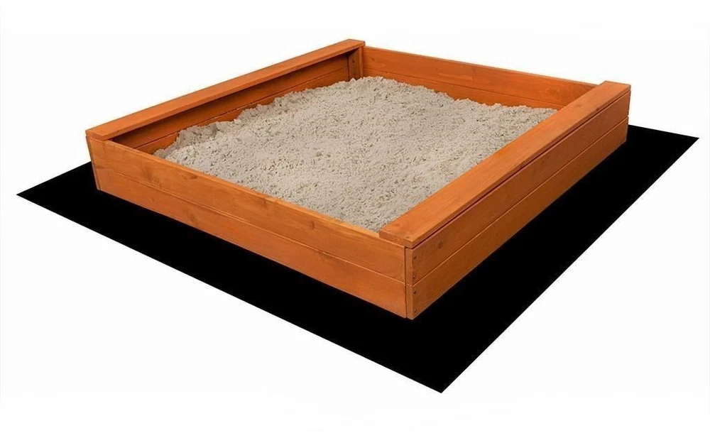Vaikiška medinė smėlio dėžė su baldakimu Baby Mix 120x120 cm raudona-balta