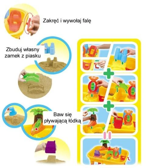Vaikiška vandens smėlio dėžė su stalu ir formelėmis