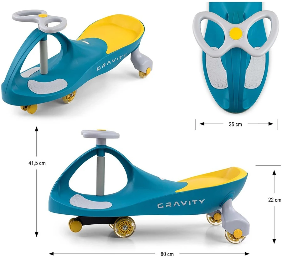 Vaikiškas balansinis dviratis Gravity Milly Mally žaliai geltonas