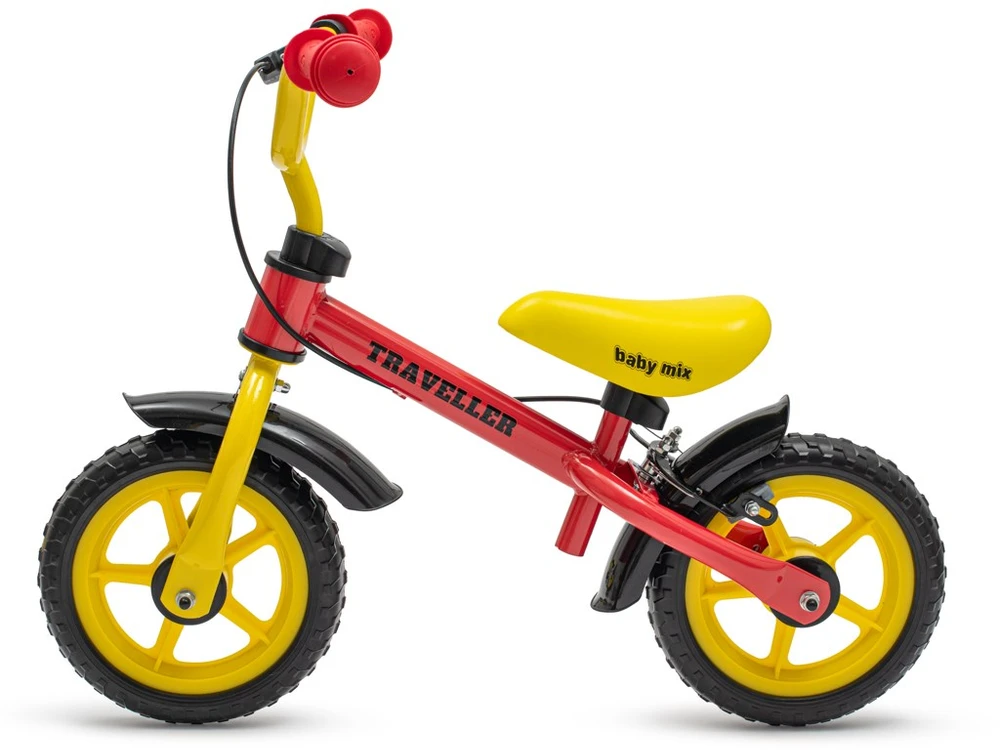 Vaikiškas balansinis dviratukas su stabdžiu Baby Mix Traveller, raudonas