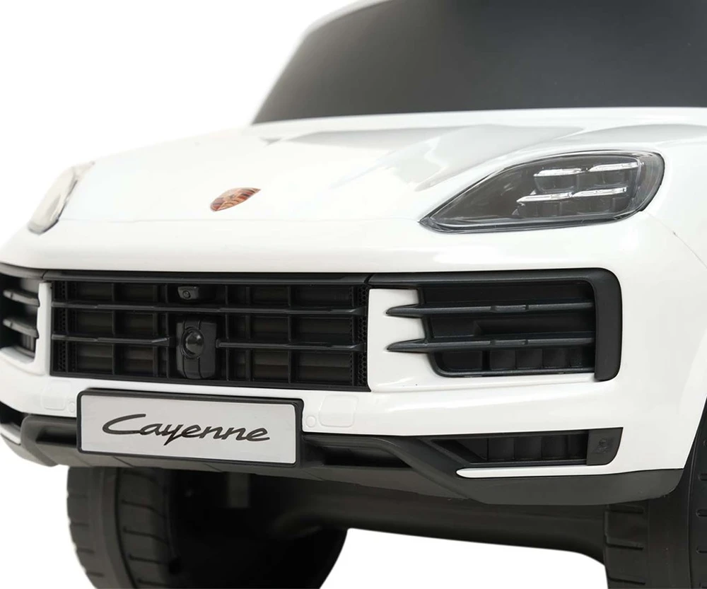 Milly Mally Jeździk Vairuotojas gali vairuoti automobilį su rankena, baltas „Porsche Cayenne“