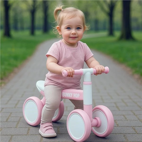 Vaikiškas paspirtukas Baby Mix Baby Bunny Hop itin lengvas rožinis