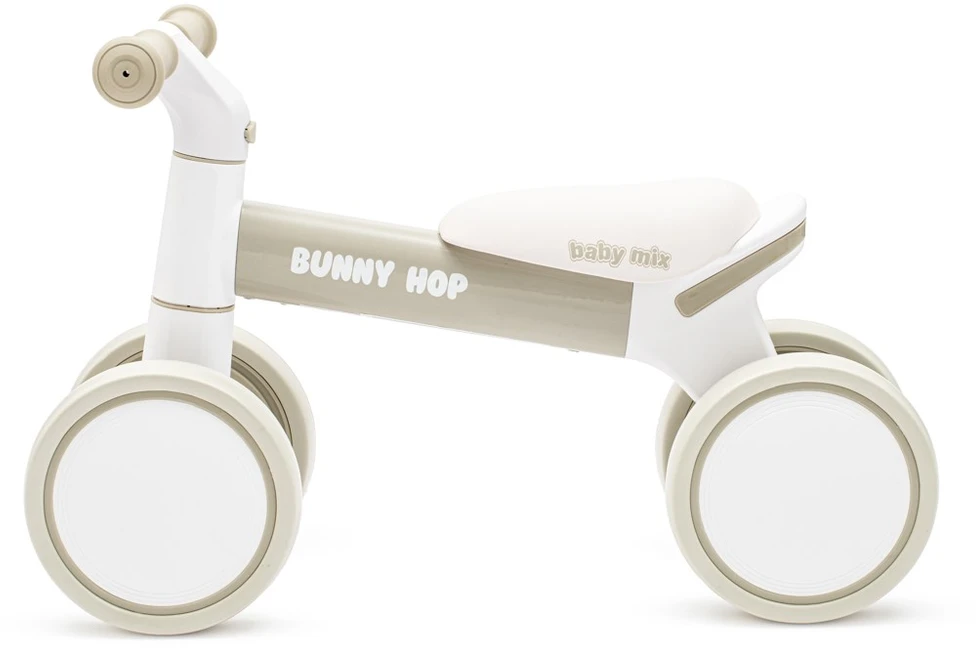 Vaikiškas paspirtukas Baby Mix Baby Bunny Hop itin lengvas šiltos pilkos spalvos