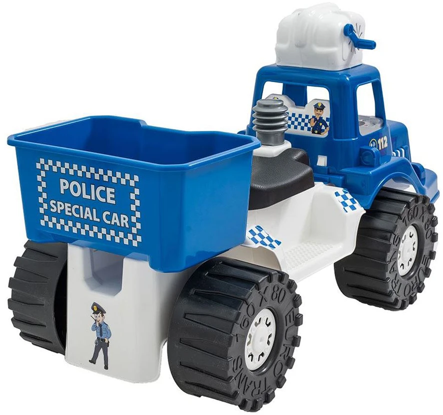 Vaikiškas policijos automobilis su burbulų pūstuvu BAYO 70 cm