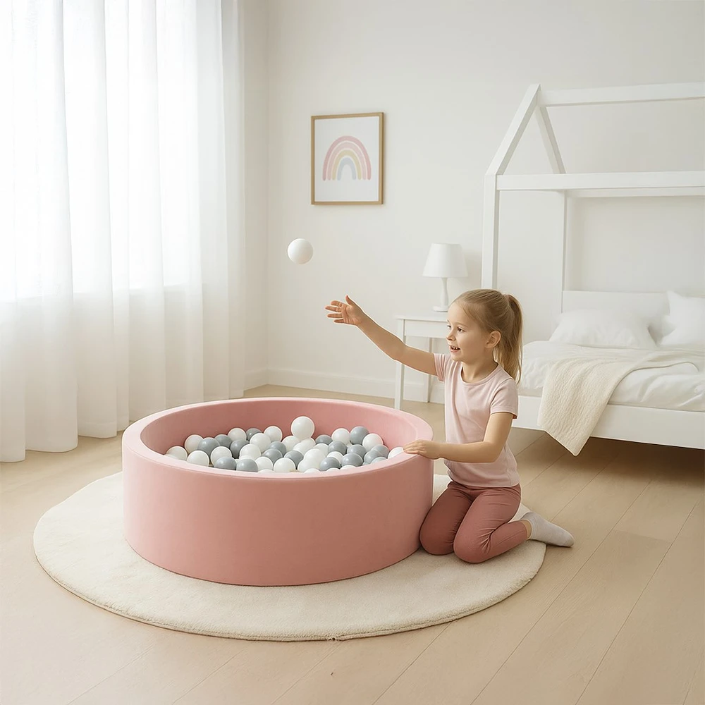 Vaikiškas sausas baseinas su kamuoliukais New Baby rožinis