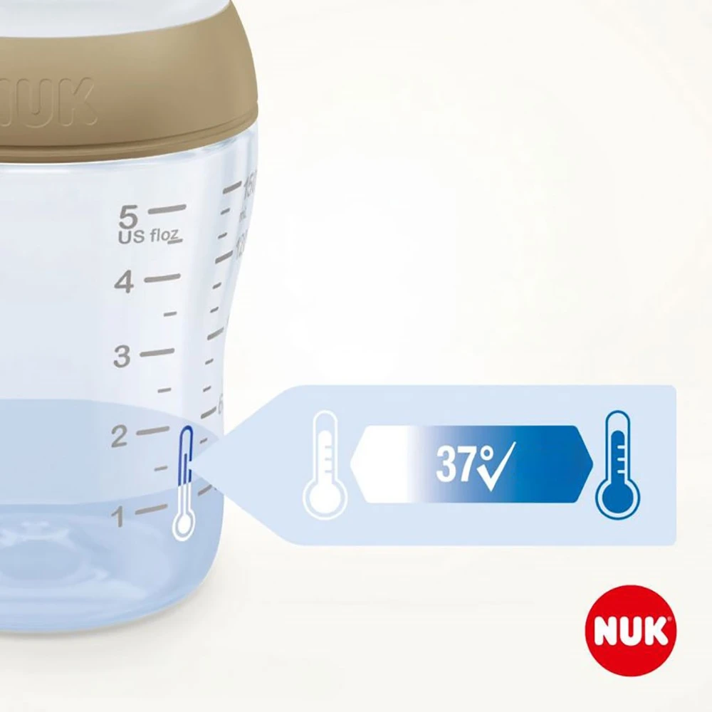 Vaikiškas stiklinis buteliukas NUK Perfect Match su temperatūros kontrole 230 ml
