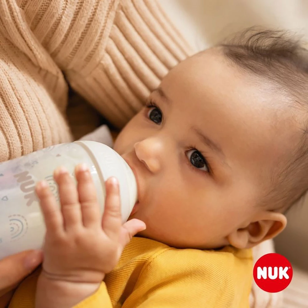 Vaikiškas stiklinis buteliukas NUK Perfect Match su temperatūros kontrole 230 ml