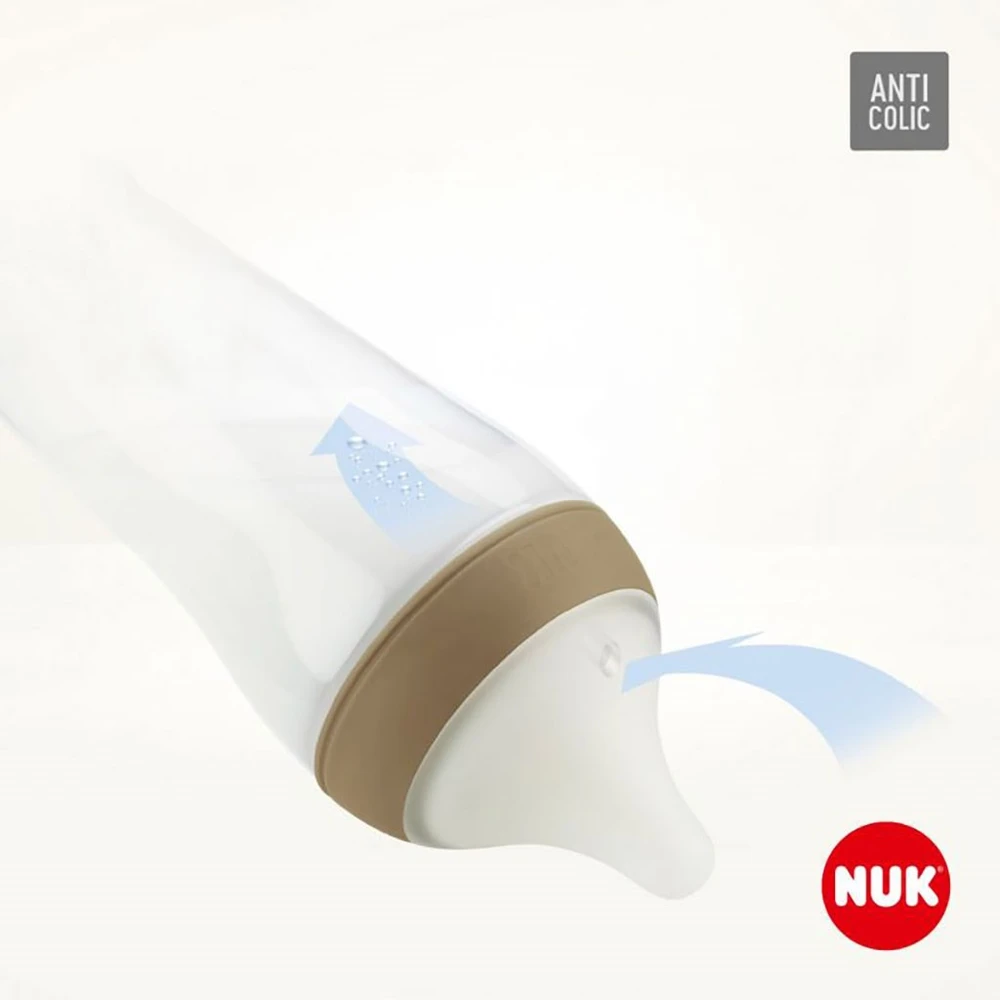 Vaikiškas stiklinis buteliukas NUK Perfect Match su temperatūros kontrole 230 ml