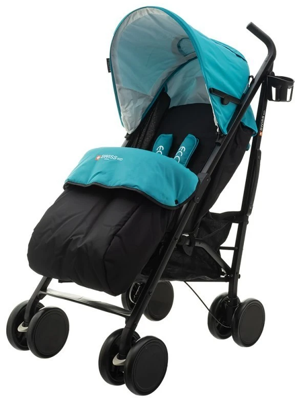 Vaikiškas vežimėlis eco swiss design 300d mėlynas eurobaby