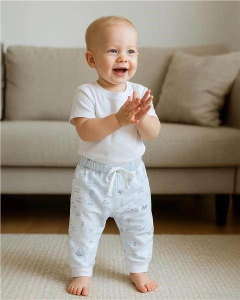 Vaikiškos medvilninės jogger kelnės New Baby For Babies Ocean