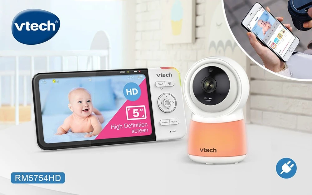 Vaizdo kūdikių monitorius su LCD ekranu ir kamera Vtech RM5754 HD