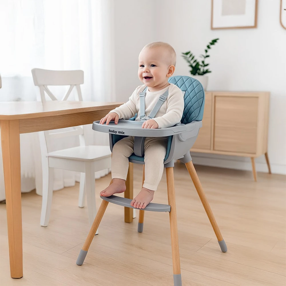Valgomojo kėdė Baby Mix Freja medinė dulkiškai žalia