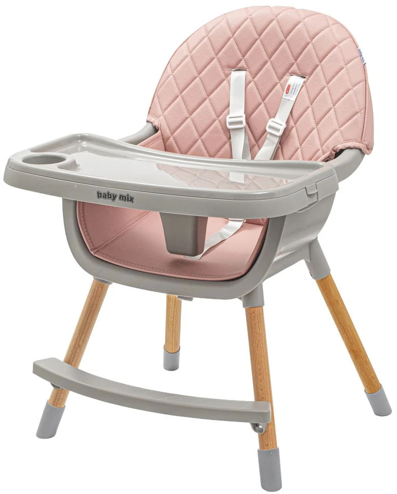 Valgomojo kėdė Baby Mix Freja medinė dulkiškai rožinė