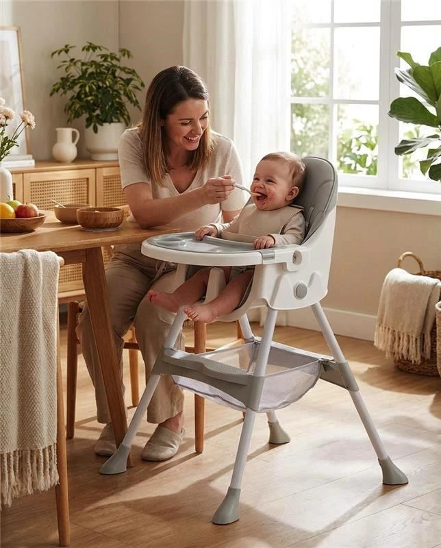 Valgomojo kėdė Baby Mix Nora dulkių pilka