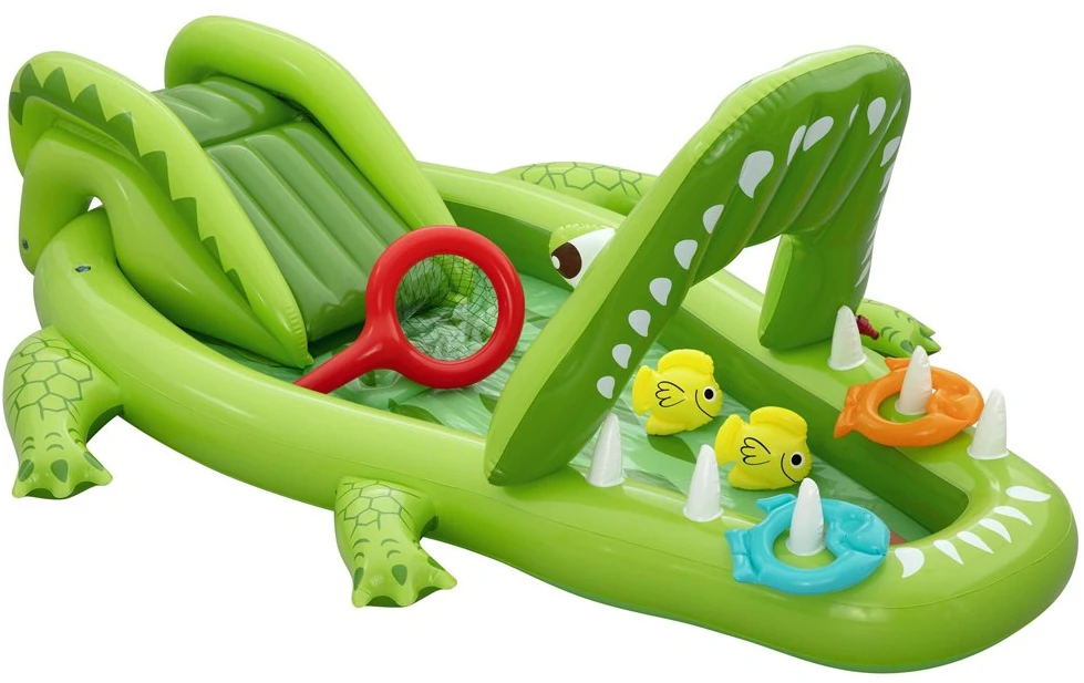 Bestway Vanduo žaidimų aikštelė KROKODILAS 234x163x87cm + Čiuožykla ir priedai 53169