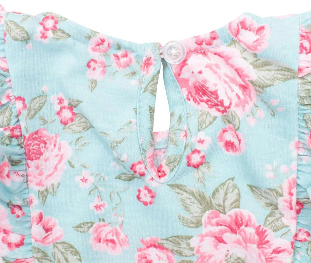 Vasarinė medvilninė kūdikių suknelė New Baby Roses, dydis 56 (0-3 mėn.)