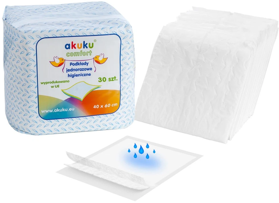AKUKU kūdikio pervystymo paklotai COMFORT, 40x60 cm, 30 vnt., A0377