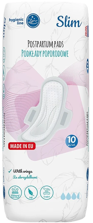 Akuku higieniniai įklotai po gimdymo, 10 vnt. SLIM, A0069