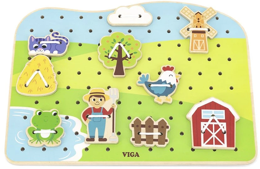 „Viga“ mediniai žibintų tarpininkai gyvūnai Montessori ūkyje