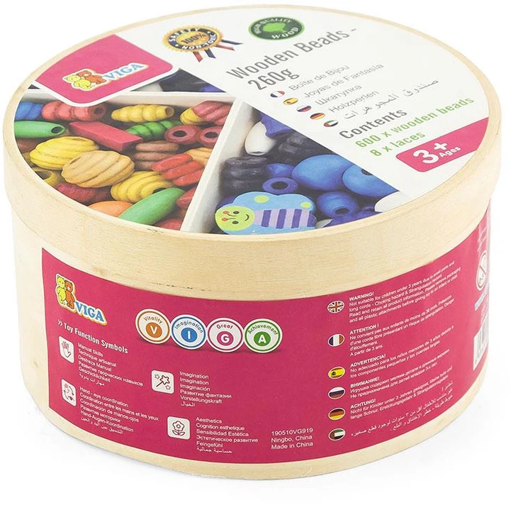 Viga New Classic Toys Įvairiaspalvių karoliukų rinkinys