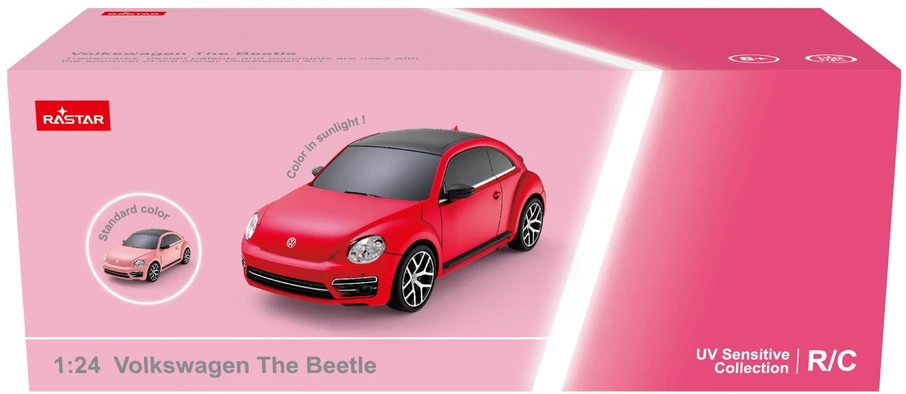 RASTAR R/C 1:24 Volkswagen Beetle nuotolinio valdymo automobilis - keičianti spalvą (rožinis)