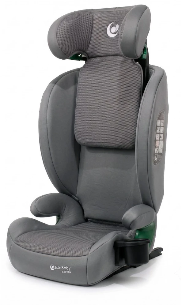 X Lander Vaikiška automobilinė kėdutė IslaBaby SafiroFix 100–150 cm 15–36 kg su ISOFIX pilka
