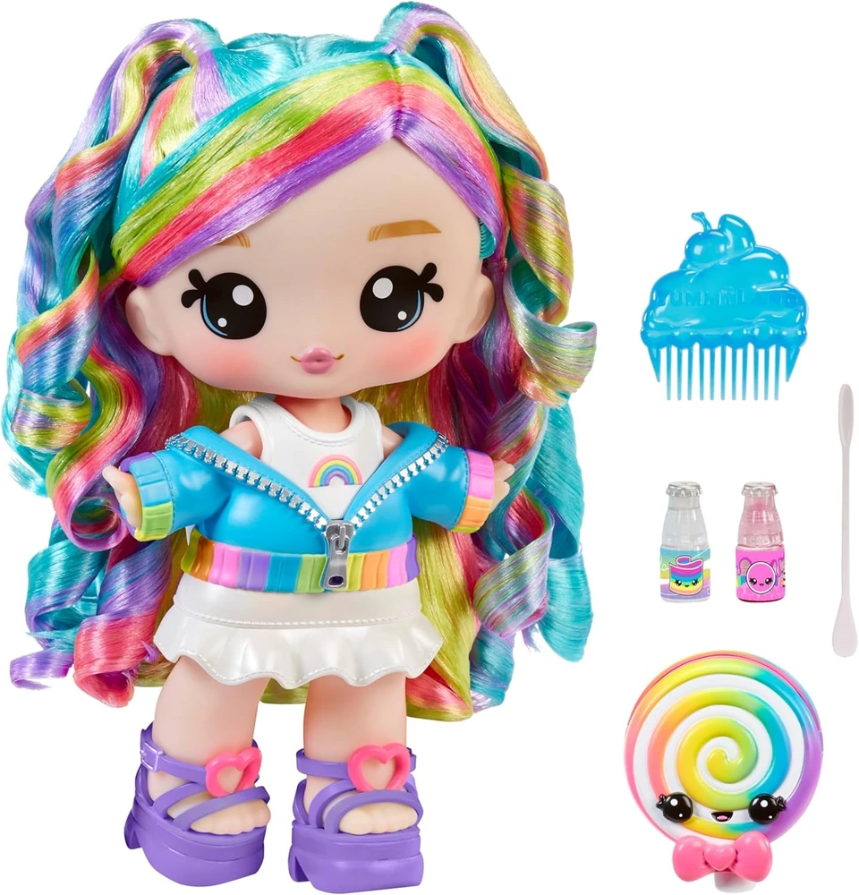 Didelė lėlė Yummiland su lūpų blizgiu augintiniu – Skyler Rainbow Belt 121022
