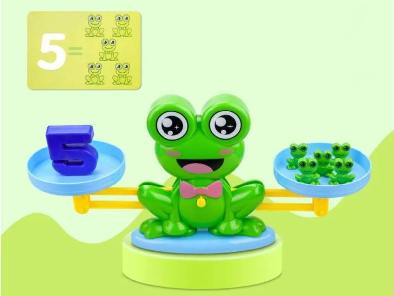 Žaidimas matematikos mokymuisi su balansine svarstyklė varlė