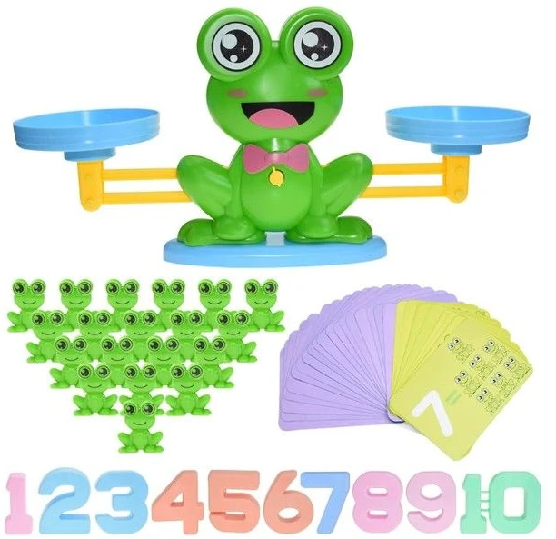 Žaidimas matematikos mokymuisi su balansine svarstyklė varlė