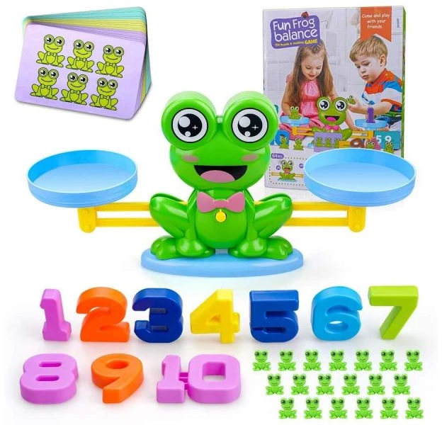 Žaidimas matematikos mokymuisi su balansine svarstyklė varlė