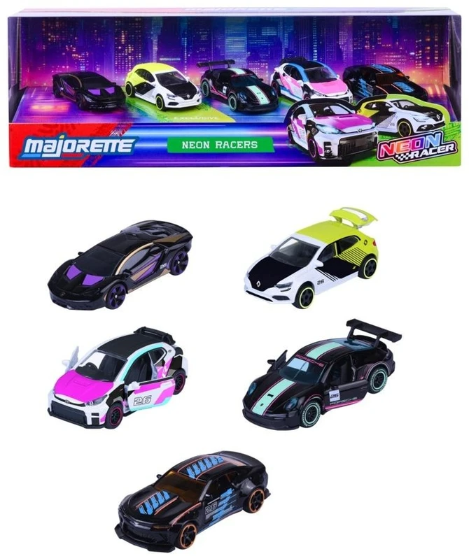 Majorette - Neon Racer 5 dalių dovanų rinkinys (8504105004)