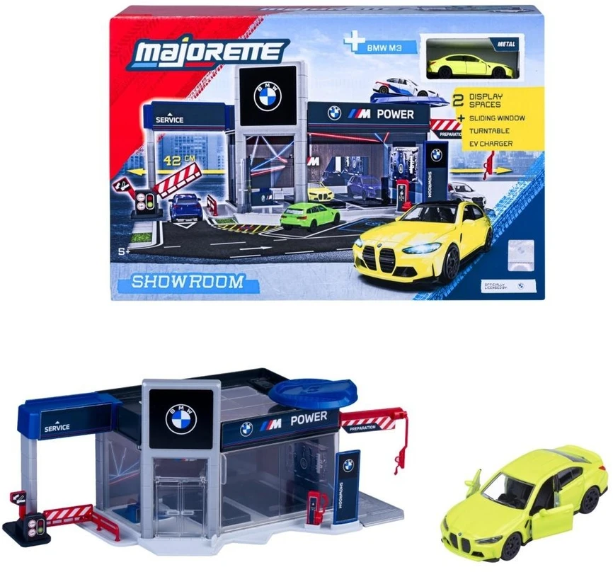 Žaislinis BMW salonas su automobiliu Majorette