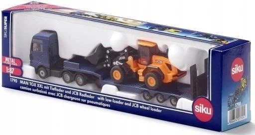 Žaislinis MAN TGX XXL sunkvežimis su JCB krautuvu Siku Super