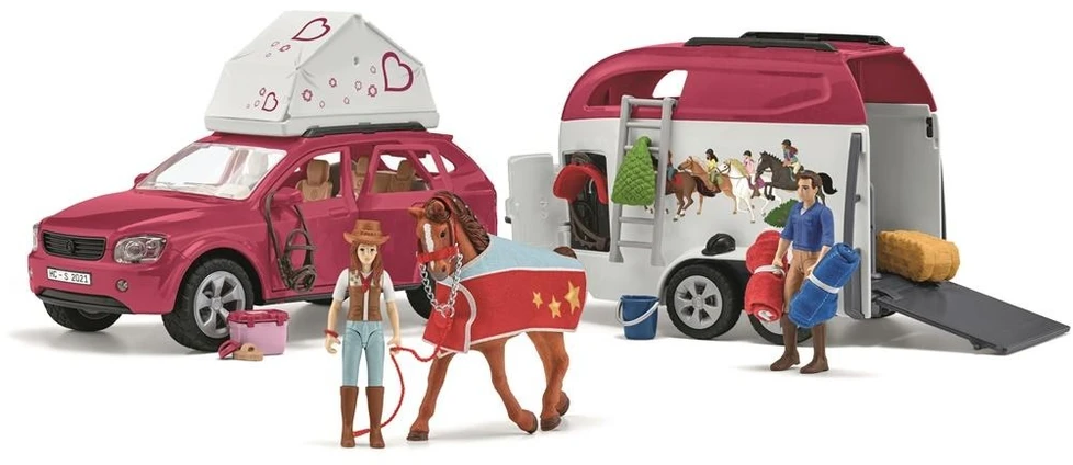 Žaislinis rinkinys Schleich Arklio nuotykiai su automobiliu ir priekaba